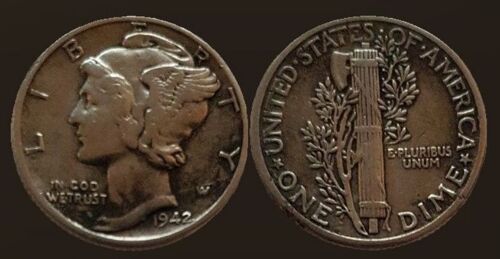 Pièce De Monnaie : Etats-Unis D'amérique 1 Dime, Dime Mercure 1942