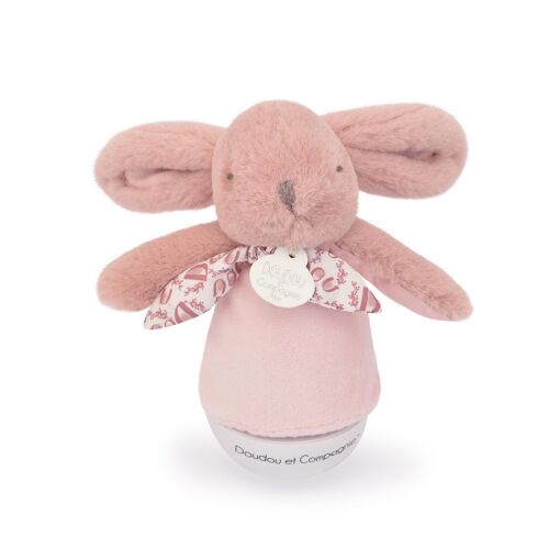 Veilleuse Musicale Culbuto Lapin Doudou Rose - Doudou Et Compagnie