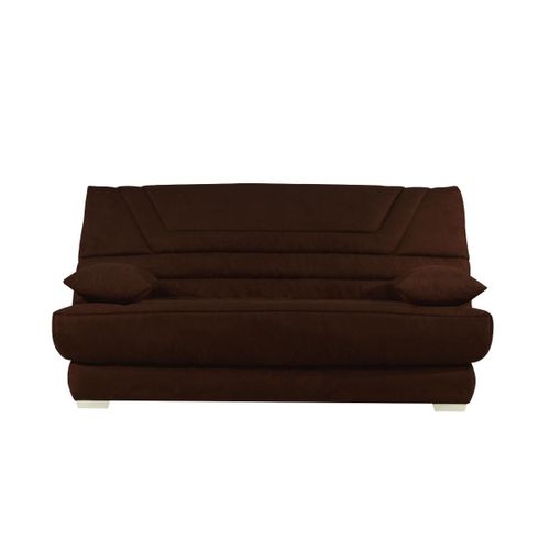 Canapé Convertible Clic-Clac En Microfibre Tulsa Avec Matelas Bultex - Marron