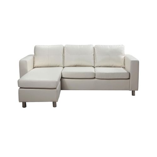 Canapé D'angle Réversible En Simili Ackley - Ivoire