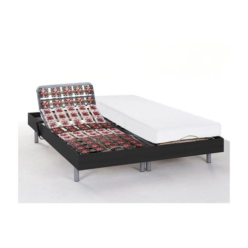 Lit Électrique Relaxation Tout Plots Matelas Latex Cassiopee Iii De Dreamea - Moteurs Okin - 2 X 90 X 200 Cm - Noir