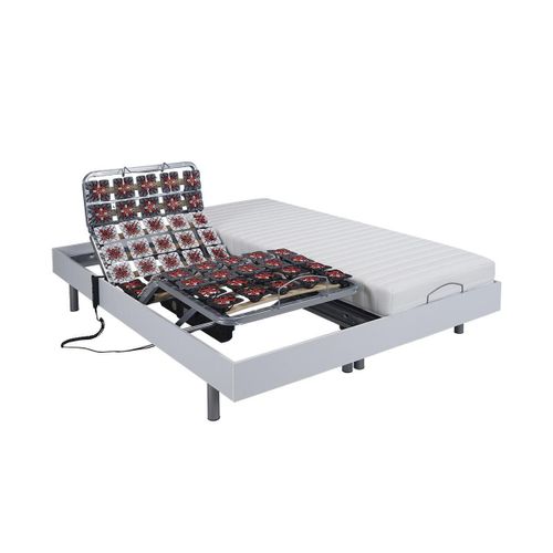 Lit Électrique Relaxation Tout Plots Matelas Latex Cassiopee Iii De Dreamea - Moteurs Okin - 2 X 70 X 190 Cm - Blanc