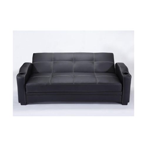 Canapé Convertible Clic Clac En Simili Mirella - Noir