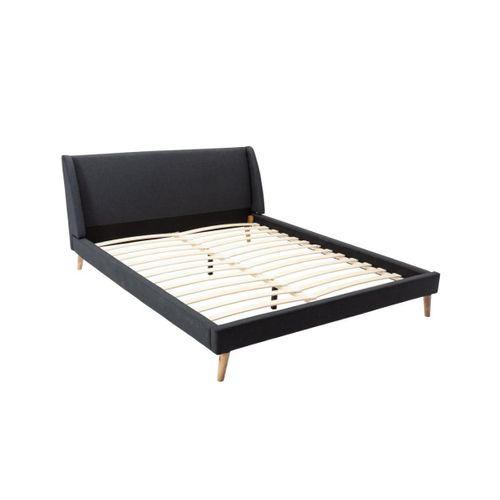 Lit Scandinave Benedicte - 160 X 200 Cm - Tissu - Anthracite