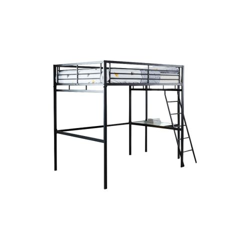 Lit Mezzanine Casual Ii - 140 X 190 Cm - Plateforme Bureau - Anthracite