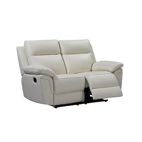 Canapé 2 Places Relax En Cuir De Buffle Pakita - Ivoire