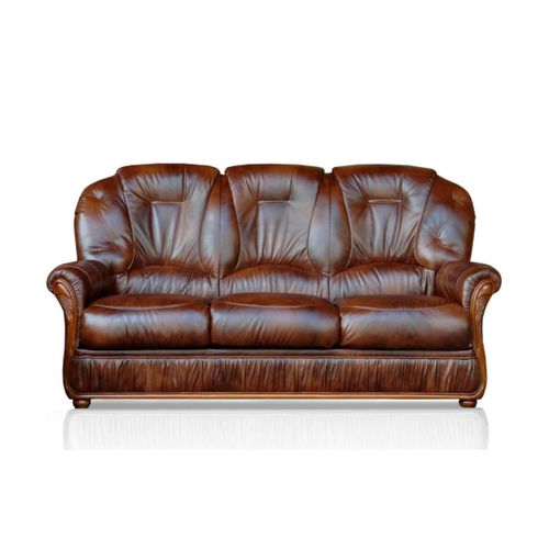 Canapé 3 Places 100% Cuir De Buffle Daphne - Marron