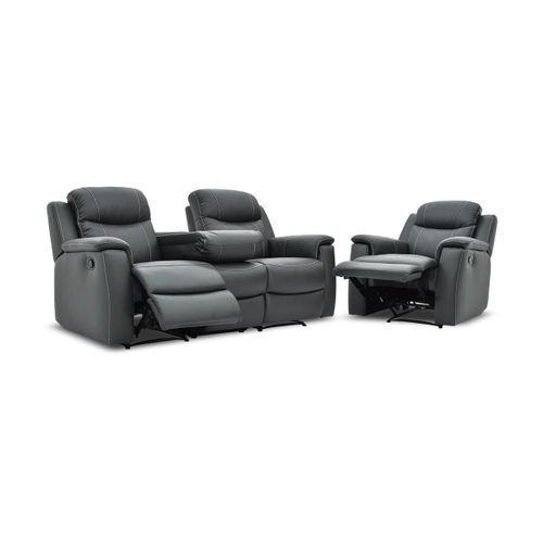 Canapé 3+1 Places Relax Evasion En Cuir - Gris