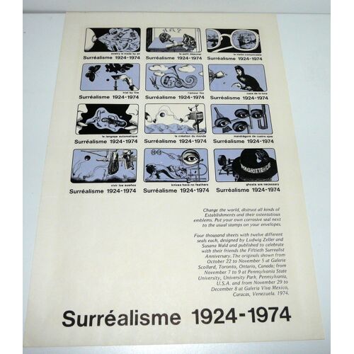 Ludwig Zeller And Susana Wald, Planche De Timbres Surréalisme 1924-1974