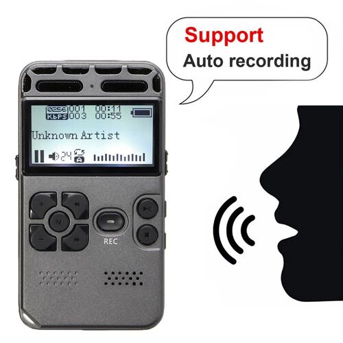 Lecteur MP3 8G, écran LCD Rechargeable, Audio numérique, enregistreur vocal Dictaphone, pour les conférences, les réunions, réduction du bruit