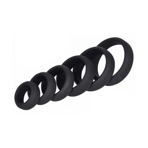 Cockring Silicone Lot De 6 Cockrings Silicone Hyperion Noir