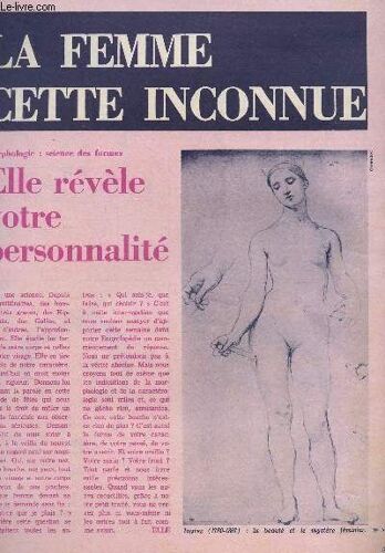 La Femme Cette Inconnue / Supplement N°5 / Morphologie : Science Des Formes - Elle Revele Votre Personnalite .