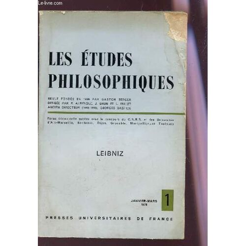 Les Etudes Philosophiques - Revue N°1 - Janvier-Mars 1971 / Leibniz.