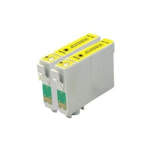 2 Cartouches d'encre Compatibles - Jaune pour Epson Stylus SX 218 SX 515W SX 510W SX 115 SX 200 SX 400 SX 105 SX 415 SX 215 SX 205 SX 410 SX 600FW SX 100 SX 405 SX 110 S 21 SX 210 SX 610FW S 20 Wifi