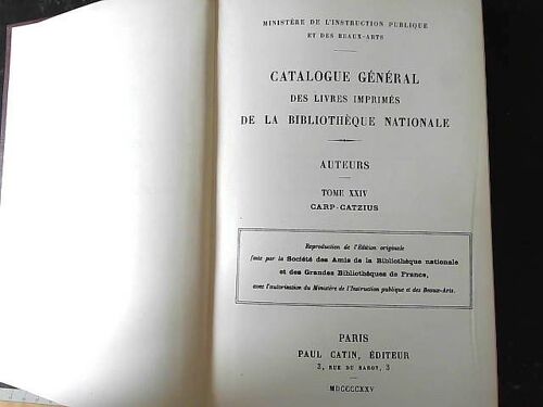 Catalogue General Des Livres Imprimes De La Bibliotheque Nationale Auteurs V.220
