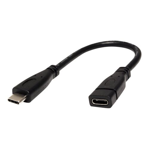 Roline - Câble d'extension USB - USB-C (M) pour USB-C (F) - USB 3.1 - 15 cm - noir