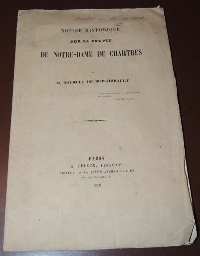 Notice Historique Sur La Crypte De Notre-Dame De Chartres