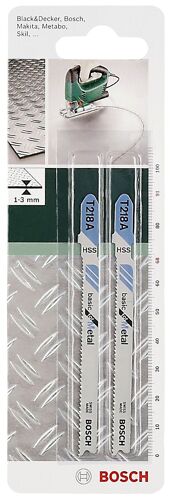 Lot de 2 lames coupe fine et nette BOSCH T218a pour métal moyen