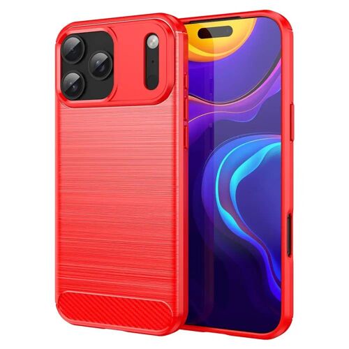 Coque pour Apple iPhone 17 Pro Max - housse etui silicone gel carbone + film ecran - ROUGE