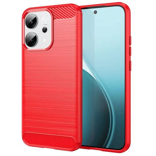 Coque Pour Oppo Reno 14 / 14 F / 14 Fs 5g - Housse Etui Silicone Gel Carbone + Verre Trempe - Rouge