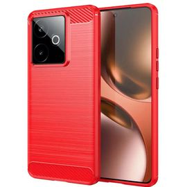Coque Pour Realme Gt 7 / Gt 7t 5g - Housse Etui Silicone Gel Carbone + Verre Trempe - Rouge