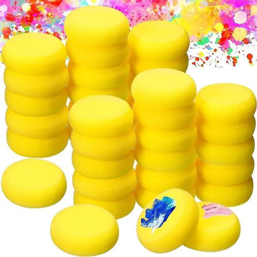 Yellow Painting Sponge,3in Watercolor Synthetic Sponge Artist Sponge Round Sponges For Watercolor