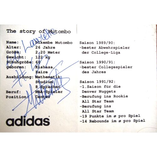 Autographe Dikembe Mutombo