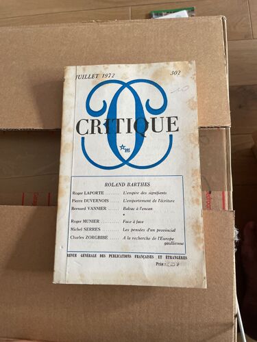 Roland Barthes. Critique, Juillet 1972, N° 302, : Roland Barthes. Critique, Juillet 1972, N° 302,