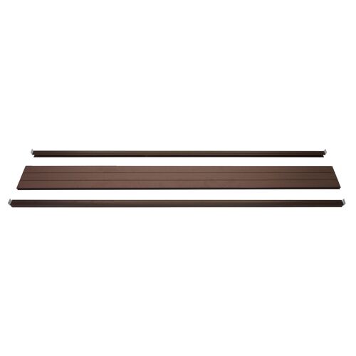 Set De Finition Pour Brise-Vue Wpc Sarthe, Profil De Finition Brise-Vent, Poteaux Wpc   180cm, Brun