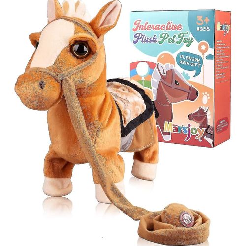 Marche Poney Jouet Musical Chant Danse Peluche Poney Interactif Marche Le Long Du Jouet Cheval Avec Laisse Pony Robot Peluche Animal En Peluche Secouant La Tête Fesses.