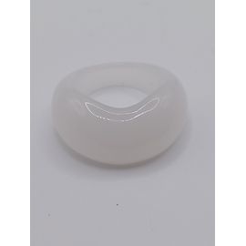 Bague En Résine ,Blanc,Taille 17.20 Mm