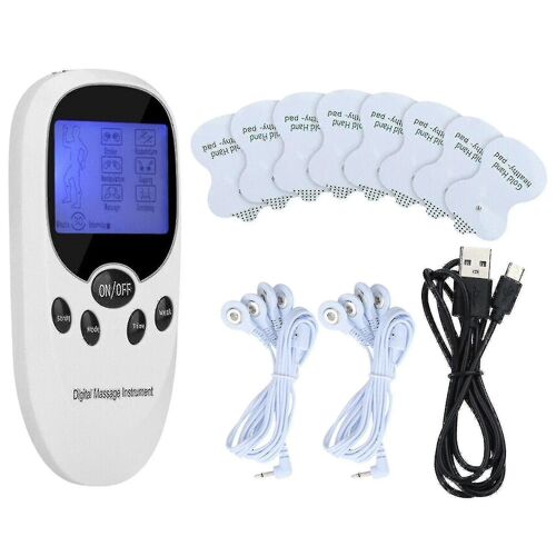 2 Channels Handheld Mini Muscle Stimulator Digital Massager Pulse With Sticker Portable
