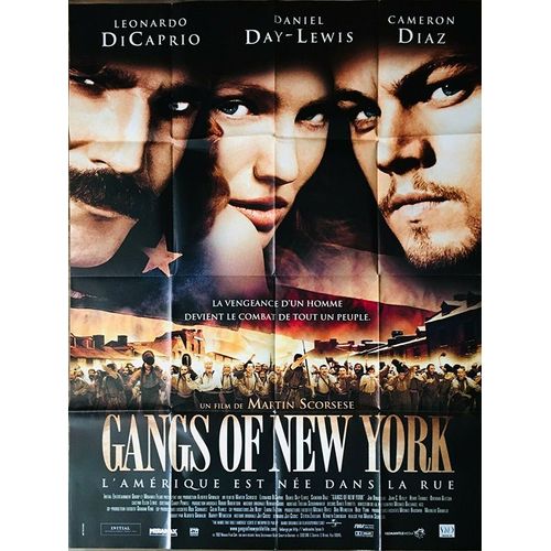 Gangs Of New York -Véritable Affiche De Cinéma Pliée - Format 120x160 Cm -De Martin Scorsese Avec Leonardo Dicaprio, Daniel Day-Lewis, Cameron Diaz, Liam Neeson, Brendan Gleeson, John C. Reilly - 2002