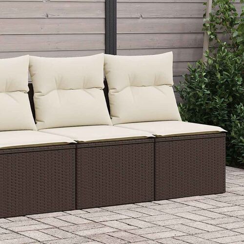 Vidaxl Salon De Jardin Avec Coussins 2pcs Marron Résine Tressée Acacia
