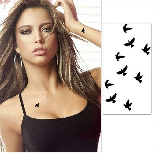 Tatouage Temporaire Jetable, Autocollant Oiseau Étanche 