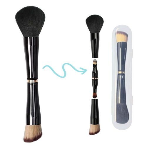 Ensemble De Pinceaux De Maquillage Anti-Cernes À Double Extrémité 4 En 1, Brosses De Voyage Avec Étui 