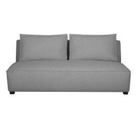 Chauffeuse Double Design En Tissu Gris Clair Pluriel