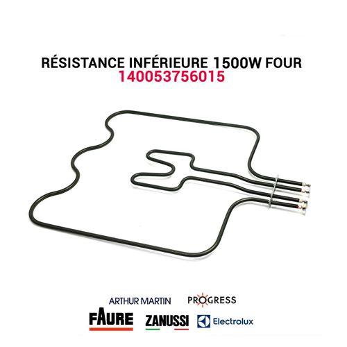 Résistance inférieure 1500W - 140053756015 - Four ELECTROLUX AEG ZANUSSI FAURE
