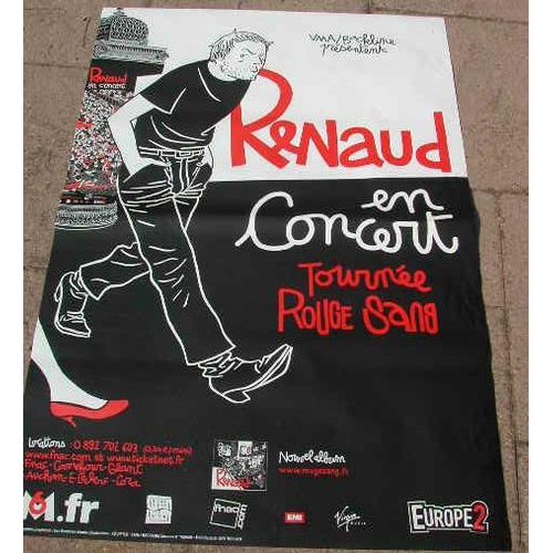 Renaud - Tournée Rouge Sang - Affiche Musique / Concert / Poster