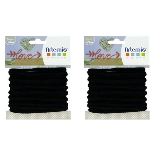 2 Fils À Tricotin 5 Mm X 5 M - Noir
