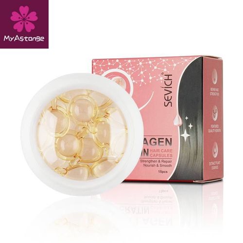 Capsules De Soins Capillaires Au Collagène Et À La Kératine, Réparation Des Cheveux Abîmés, Hydratant, Sérum, Traitement Soyeux Et Brillant, Huile Capillaire 