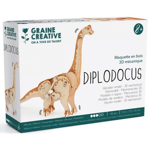 Maquette 3d Mécanique En Bois - Diplodocus-Générique
