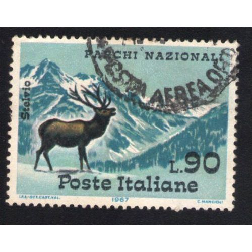 Italie 1967 Oblitéré Rond Used Stelvio Cerf Montagnes Parc National