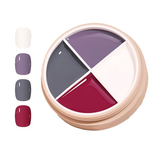 Palette De Vernis À Ongles, 4 Couleurs Unies, Gel De Dessin Pour Nail Art, Pour Bricolage, Manucure Toutes Saisons 