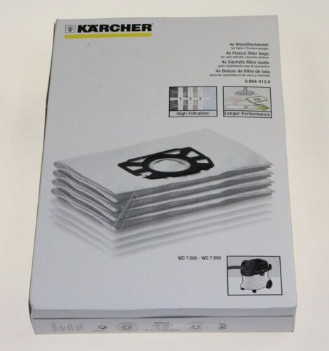 Kärcher - Sac - pour aspirateur (pack de 4) - pour Kärcher WD 7.000, WD 7.200, WD 7.300, WD 7.500, WD 7.700 P, WD 7.700 PT