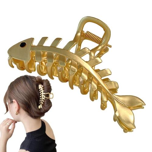 Griffe En Métal Clips Or Poisson Os Pinces À Cheveux Pour Femmes Anti-Dérapant Cheveux Mâchoire Pinces Barrette Pour Cuisson Baignade Datant Cheveux 