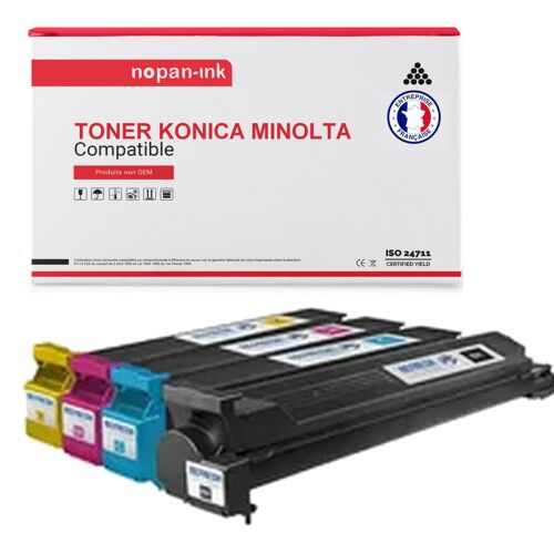 4 Toner pour KONICA MINOLTA TN-213 Black + Cyan + Magenta + Jaune 20000/Black-19000/COULEUR Pages avec Konica Minolta Bizhub C203 C253 Pitney Bowes CM 2522 NECVivid Office 2020