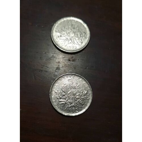 Pièces De 5 Francs Français 1972
