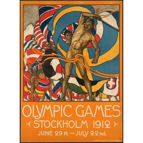 Affiche 1912 Stockholm Jeux Olympiques