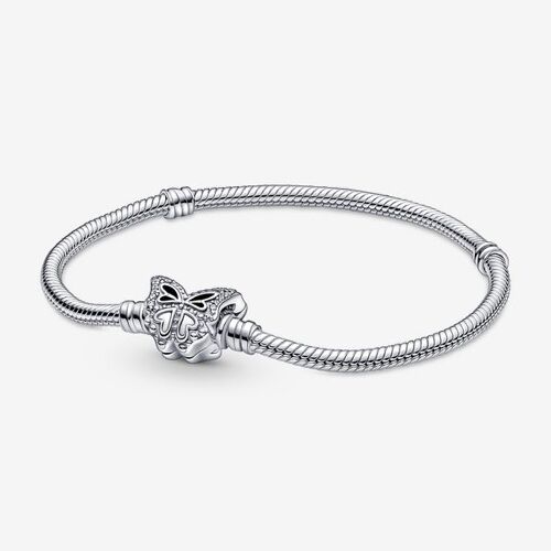 Pandora Bracelet Maille Serpent Fermoir Papillon Pandora Moments